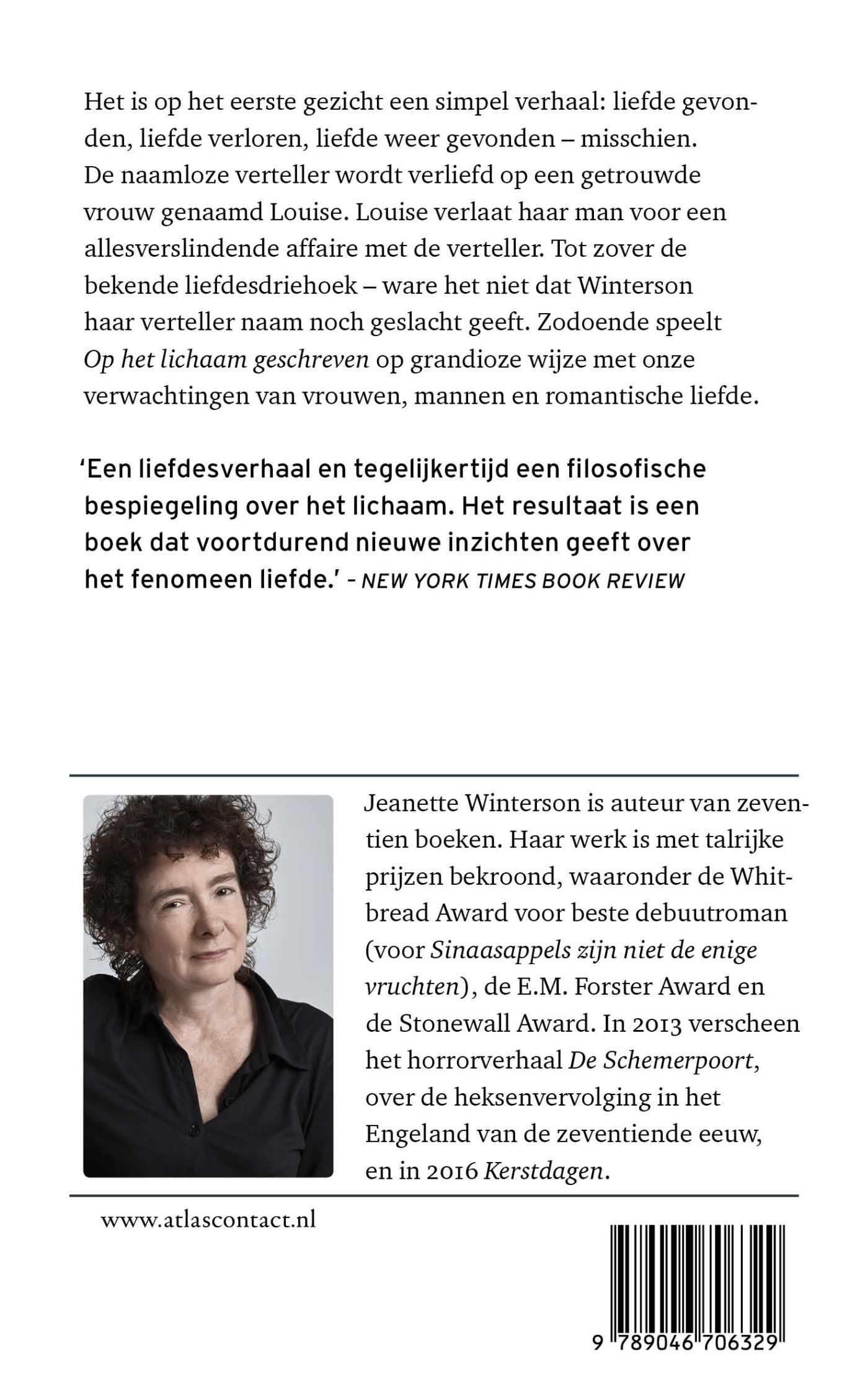 Achterkant van Op het lichaam geschreven