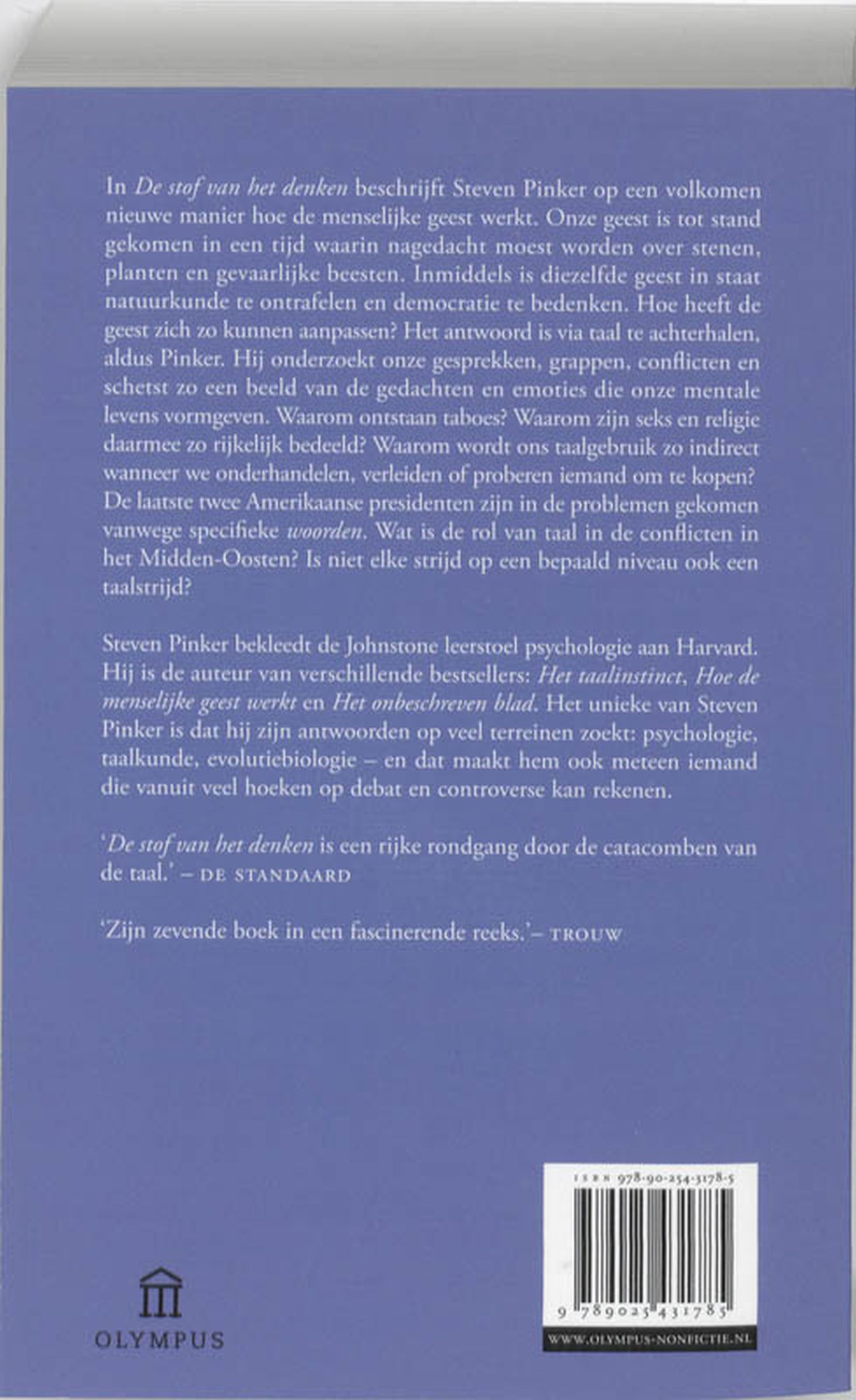 Achterkant van De stof van het denken