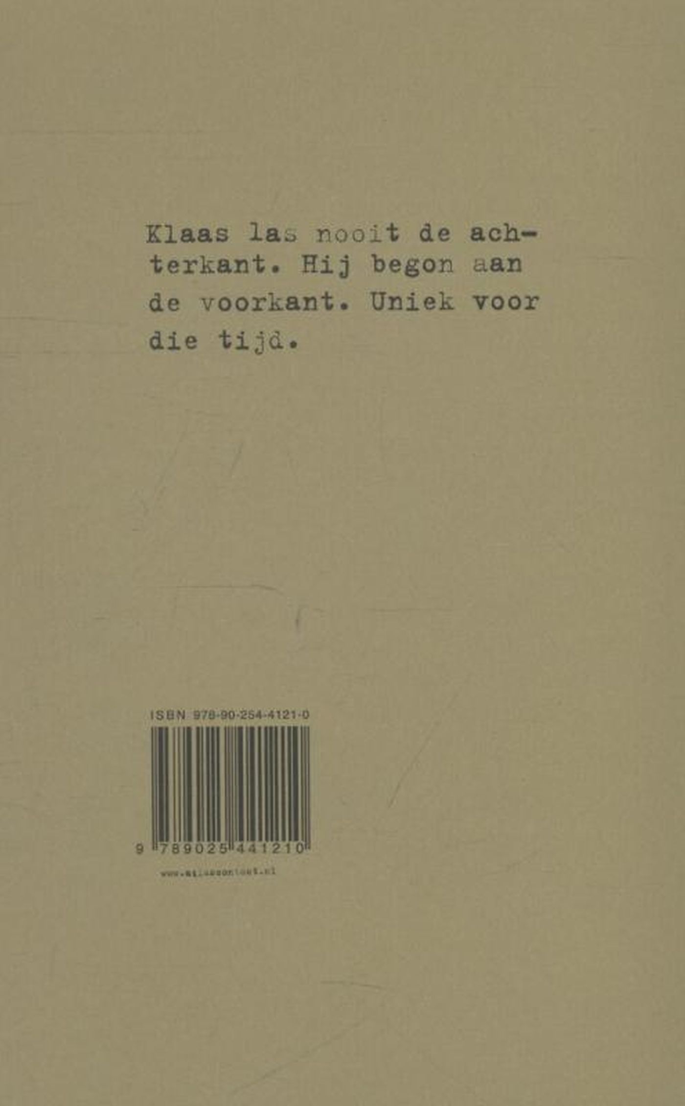 Achterkant van Klaas