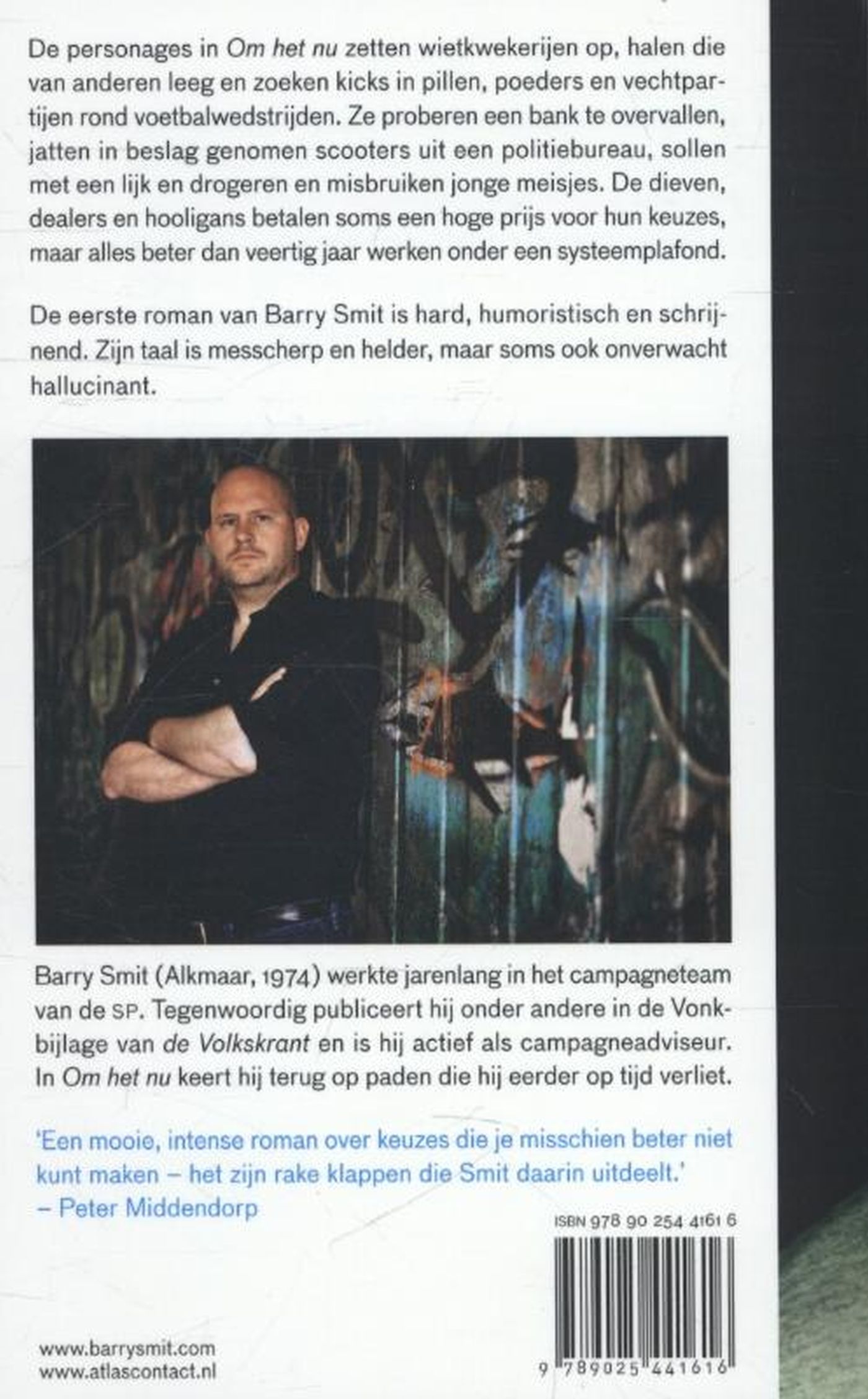 Achterkant van Om het nu