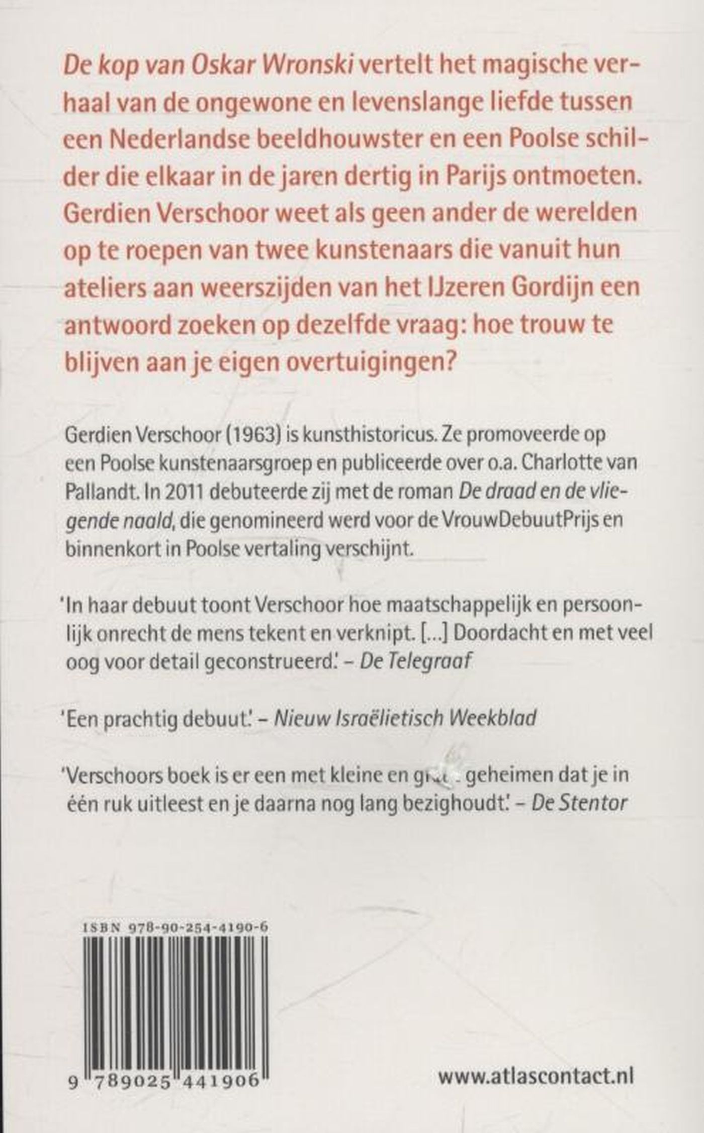 Achterkant van De kop van Oscar Wronski