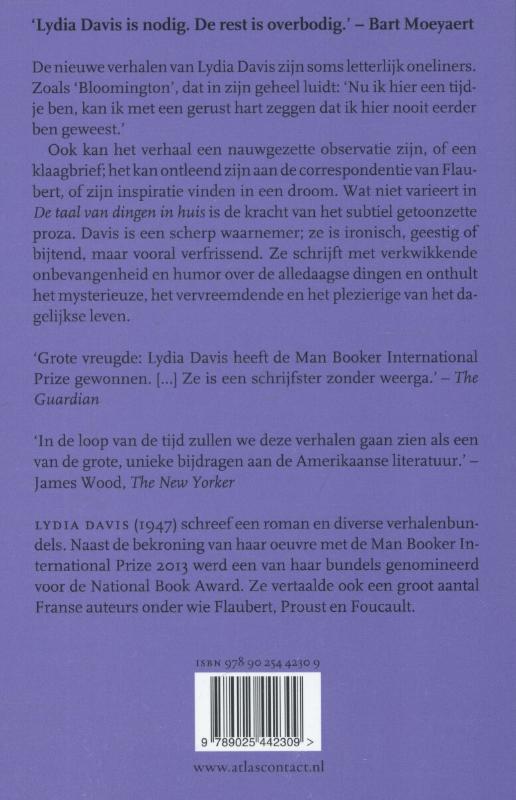 Achterkant van De taal van dingen in huis