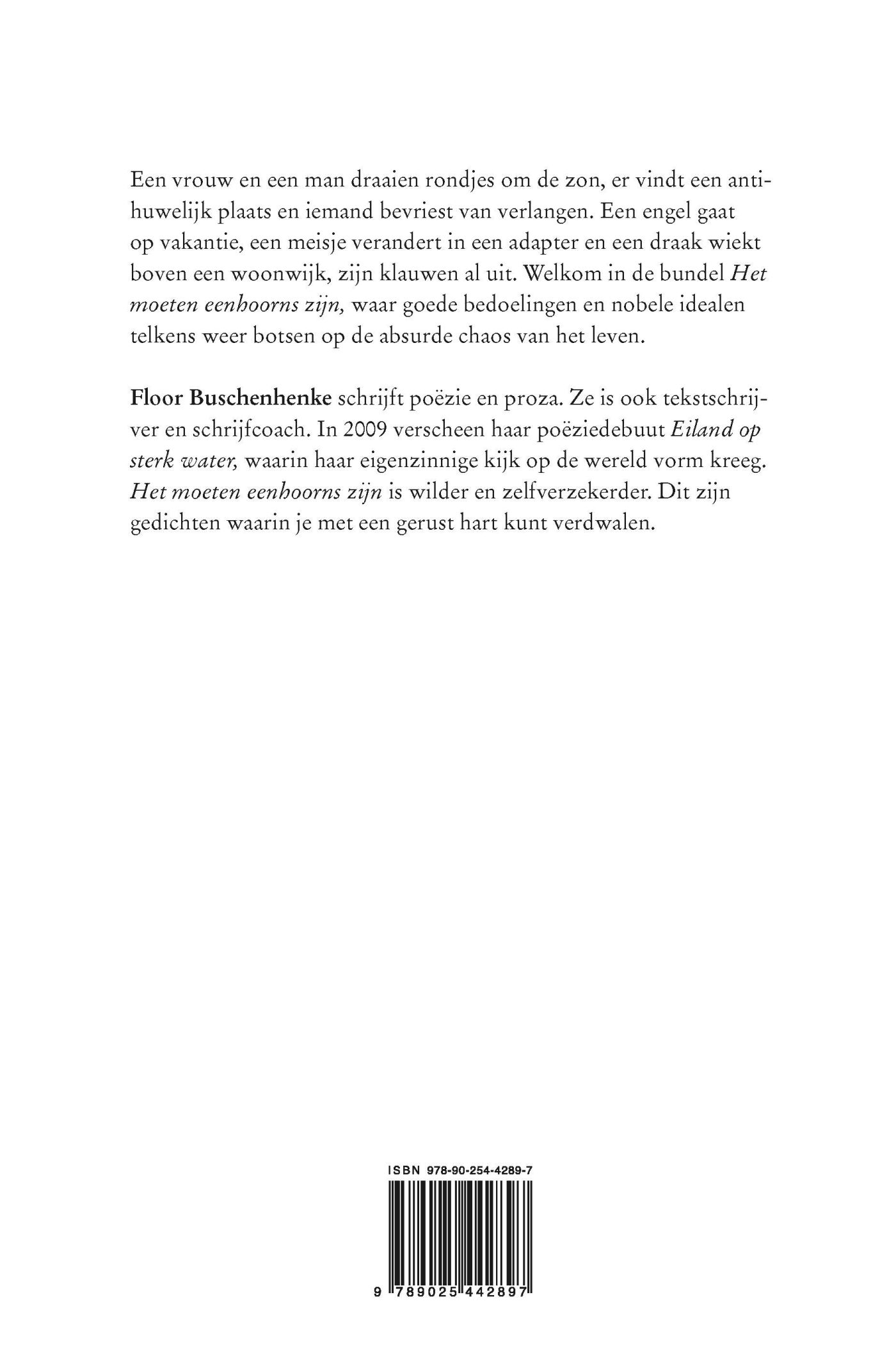 Achterkant van Het moeten eenhoorns zijn