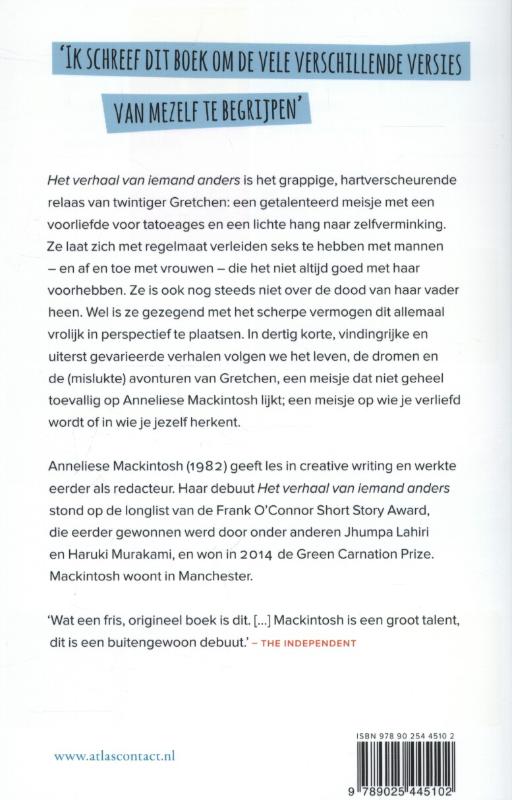 Achterkant van Het verhaal van iemand anders