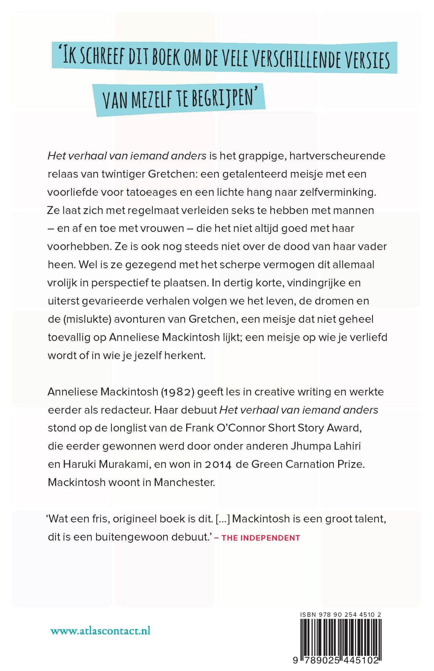 Achterkant van Het verhaal van iemand anders