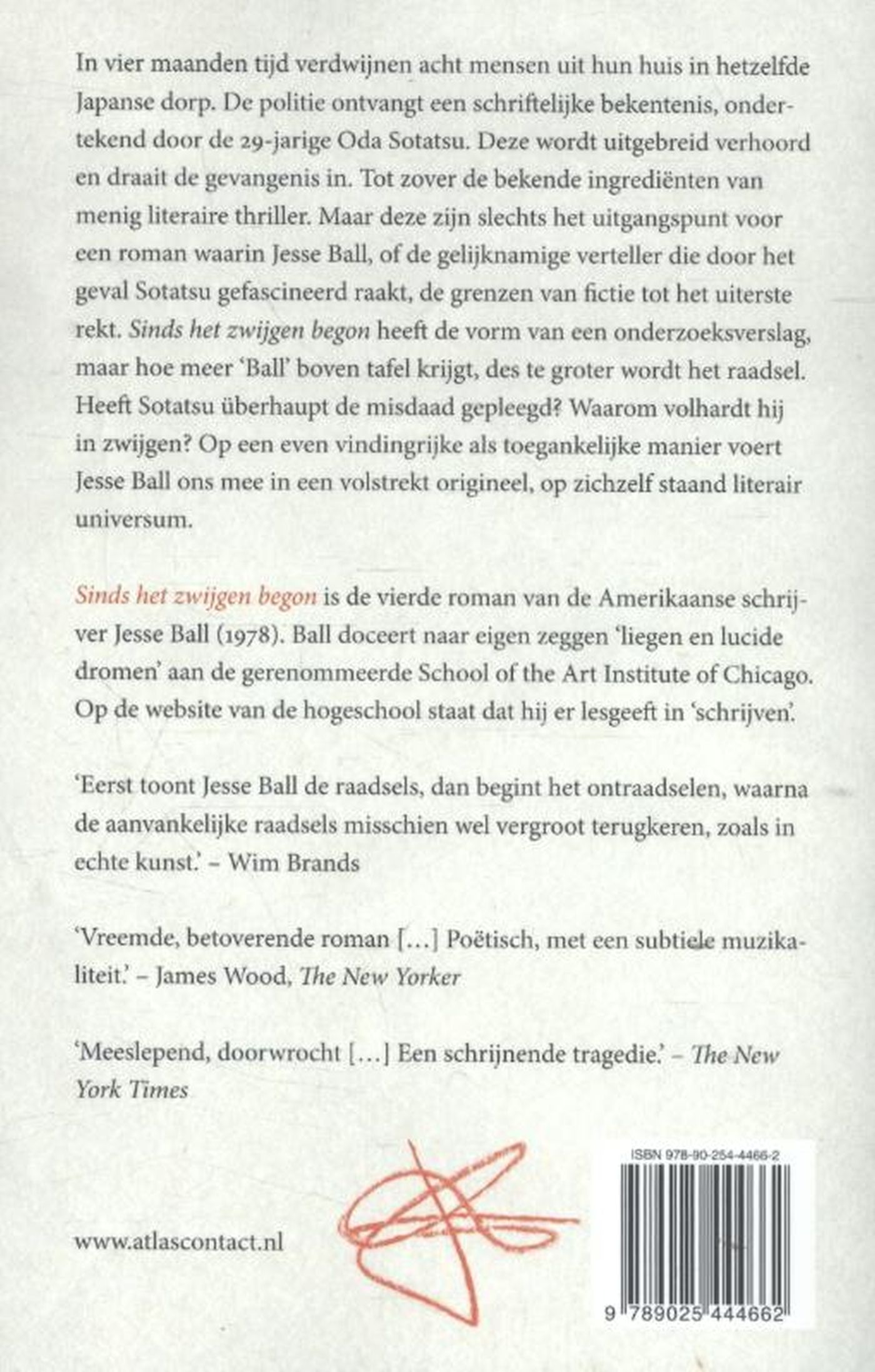 Achterkant van Sinds het zwijgen begon