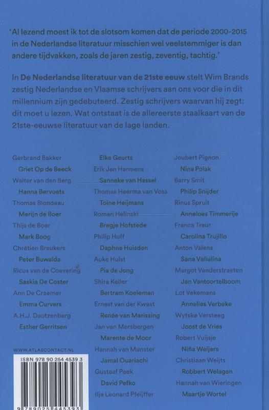 Achterkant van Nederlandse literatuur van de 21e eeuw