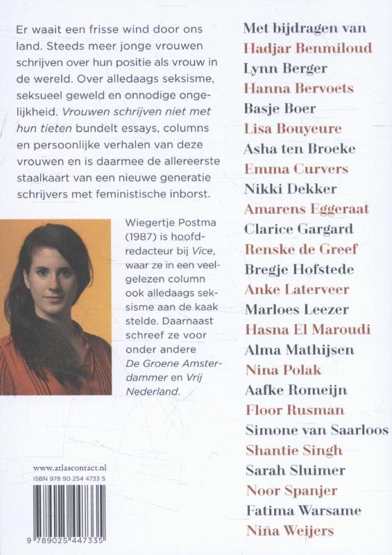 Achterkant van Vrouwen schrijven niet met hun tieten