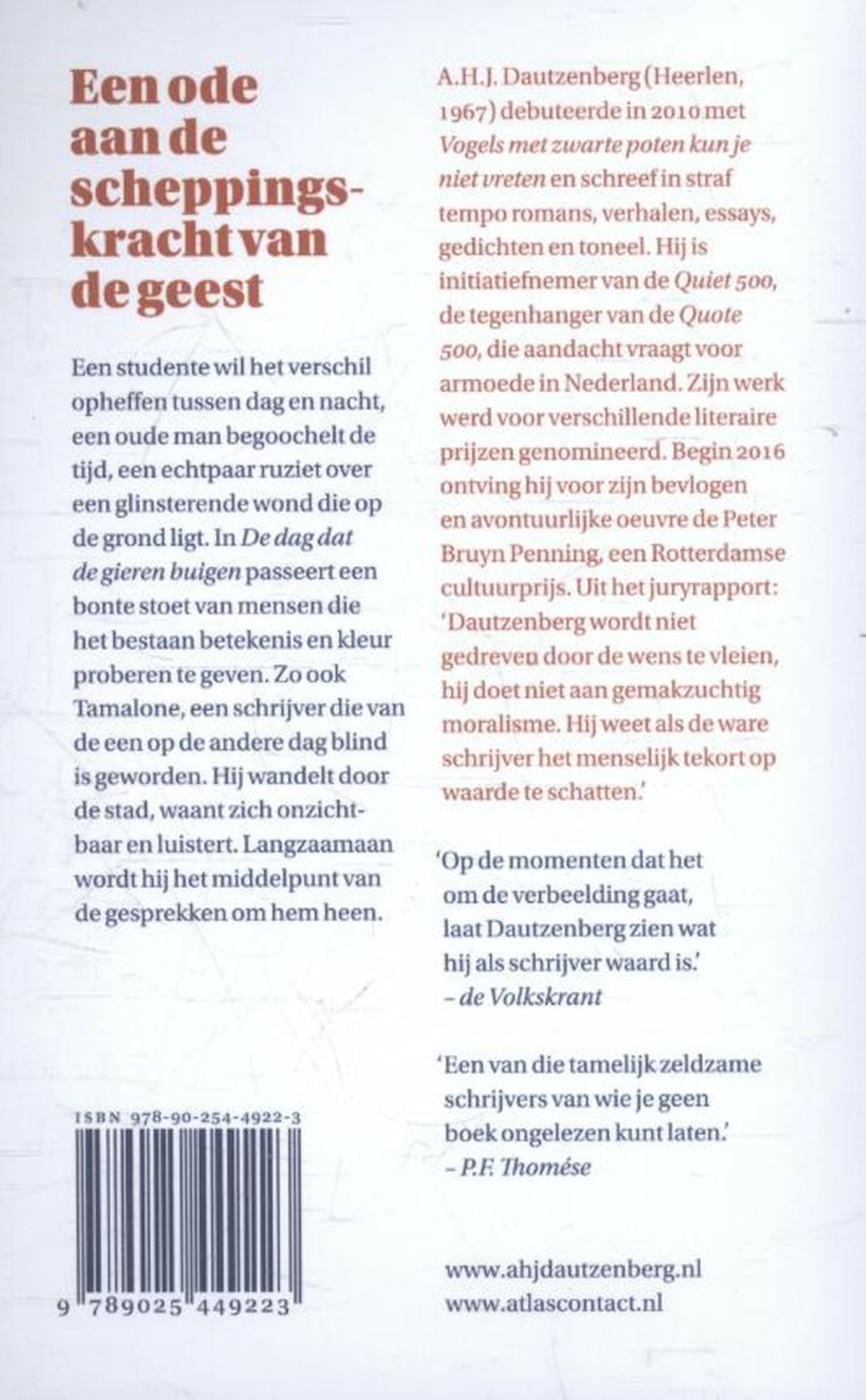 Achterkant van De dag dat de gieren buigen