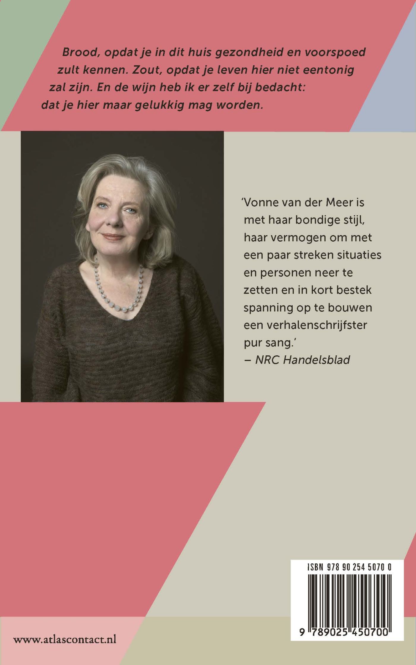 Achterkant van Brood, zout, wijn