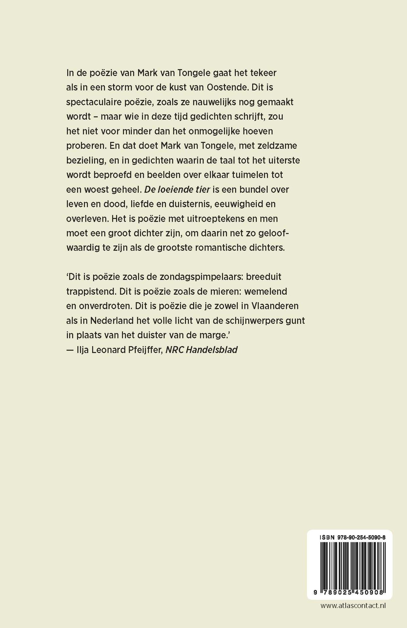Achterkant van De loeiende tier