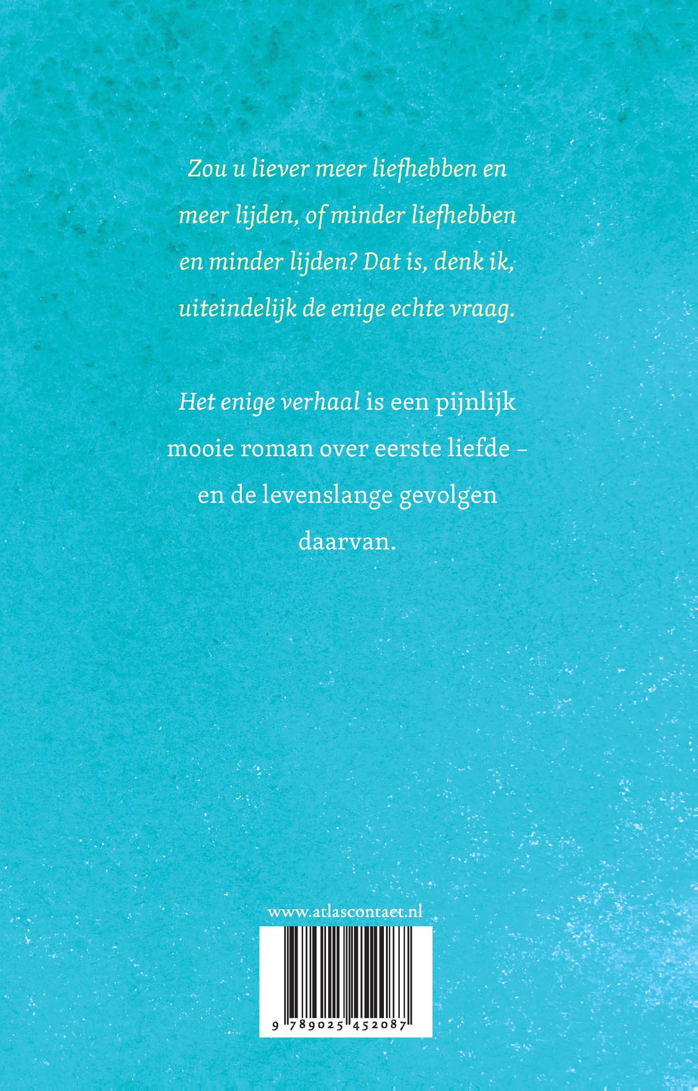 Achterkant van Het enige verhaal
