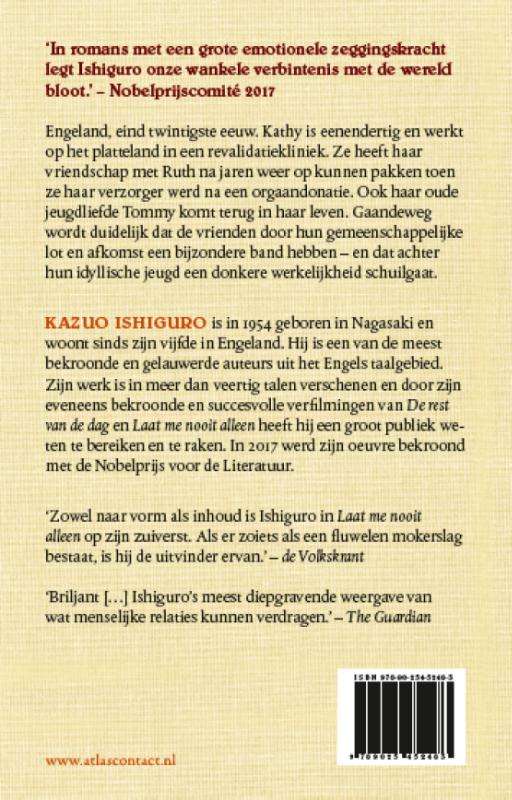 Achterkant van Laat me nooit alleen
