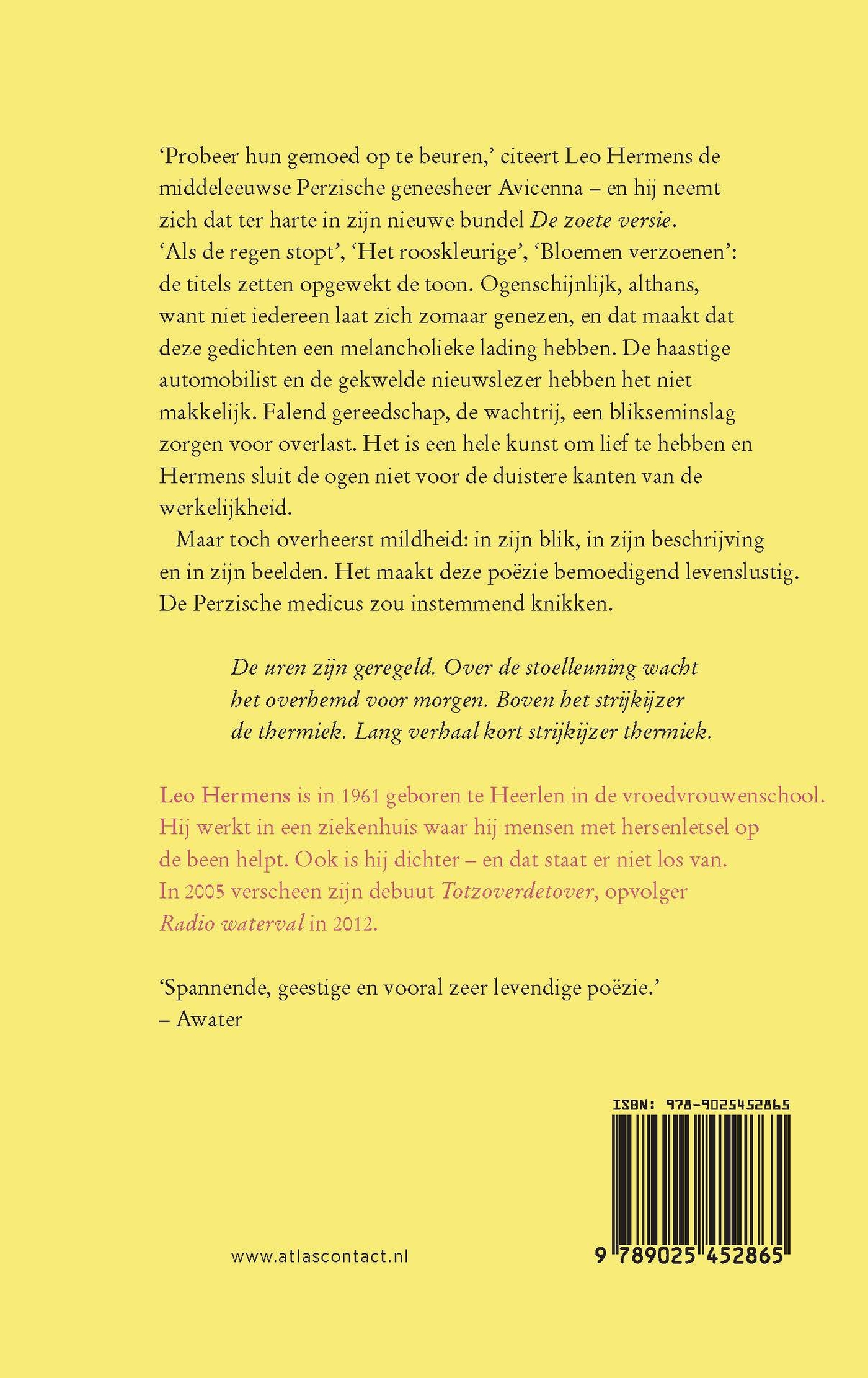 Achterkant van De zoete versie