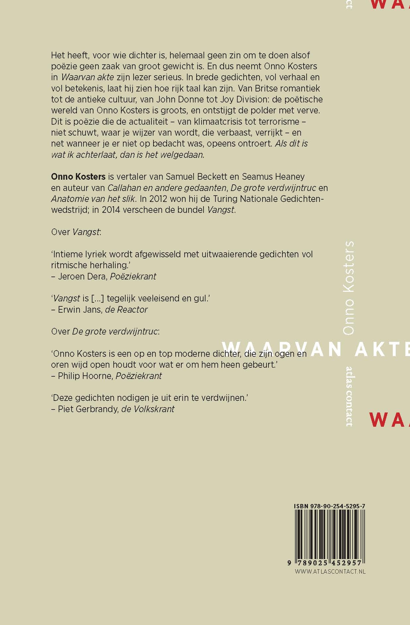 Achterkant van Waarvan akte