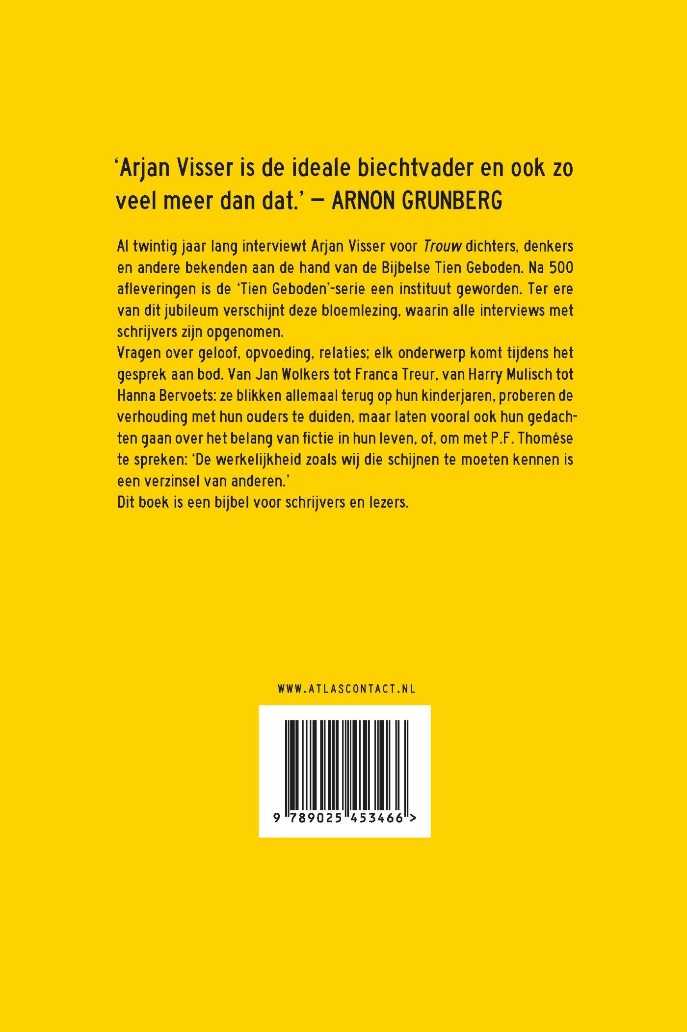 Achterkant van 1 interviewer-10 geboden-100 schrijvers