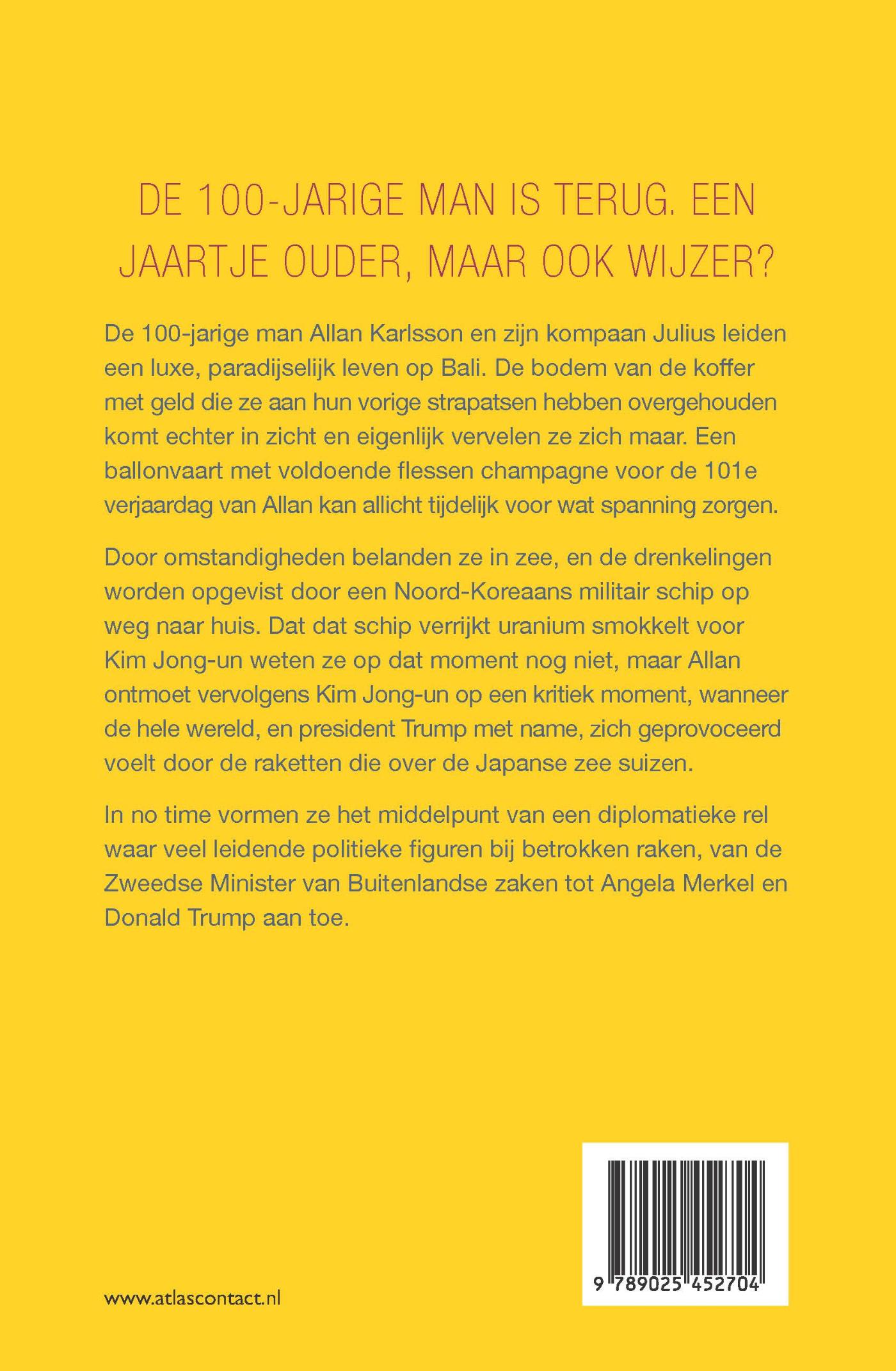 Achterkant van De 100-jarige man die terugkwam om de wereld te redden - special postcodeloterij