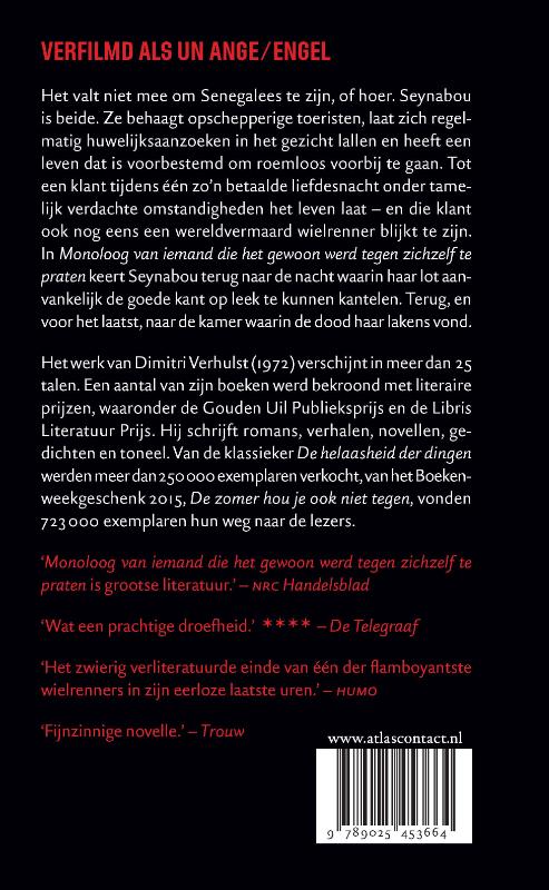 Achterkant van Monoloog van iemand die het gewoon werd tegen zichzelf te praten