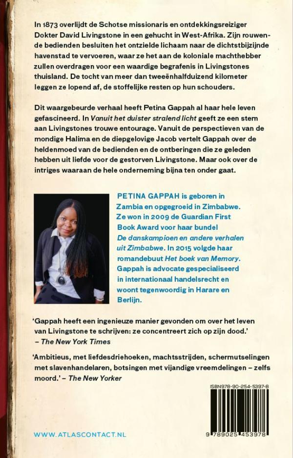 Achterkant van Vanuit het duister stralend licht