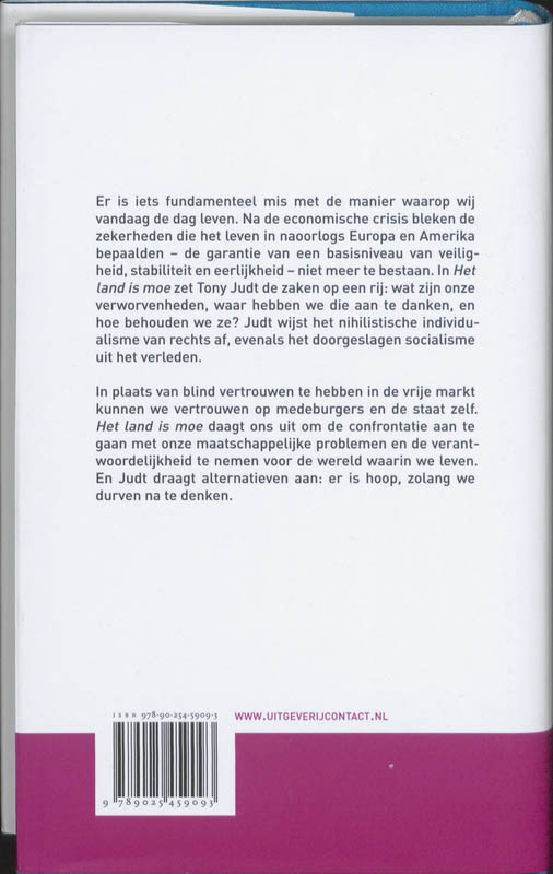 Achterkant van Het land is moe