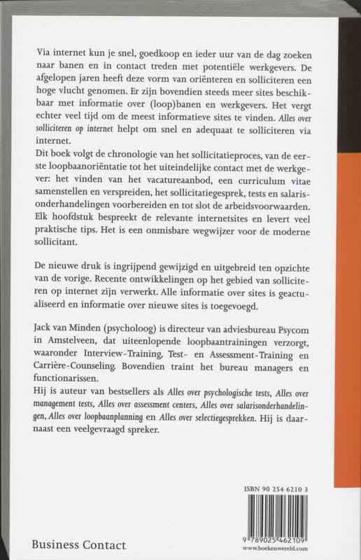 Achterkant van Alles over solliciteren op Internet