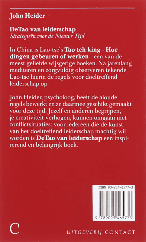 Achterkant van De Tao van leiderschap