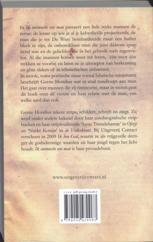 Achterkant van Ik ontmoette een man