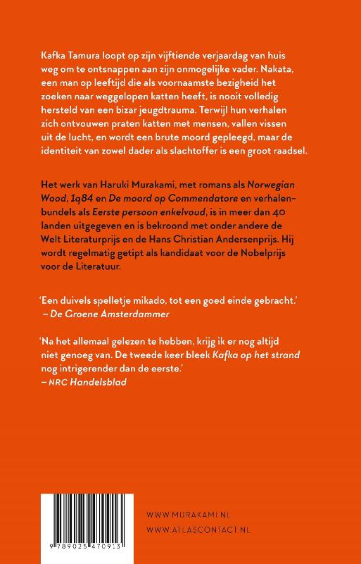 Achterkant van Kafka op het strand