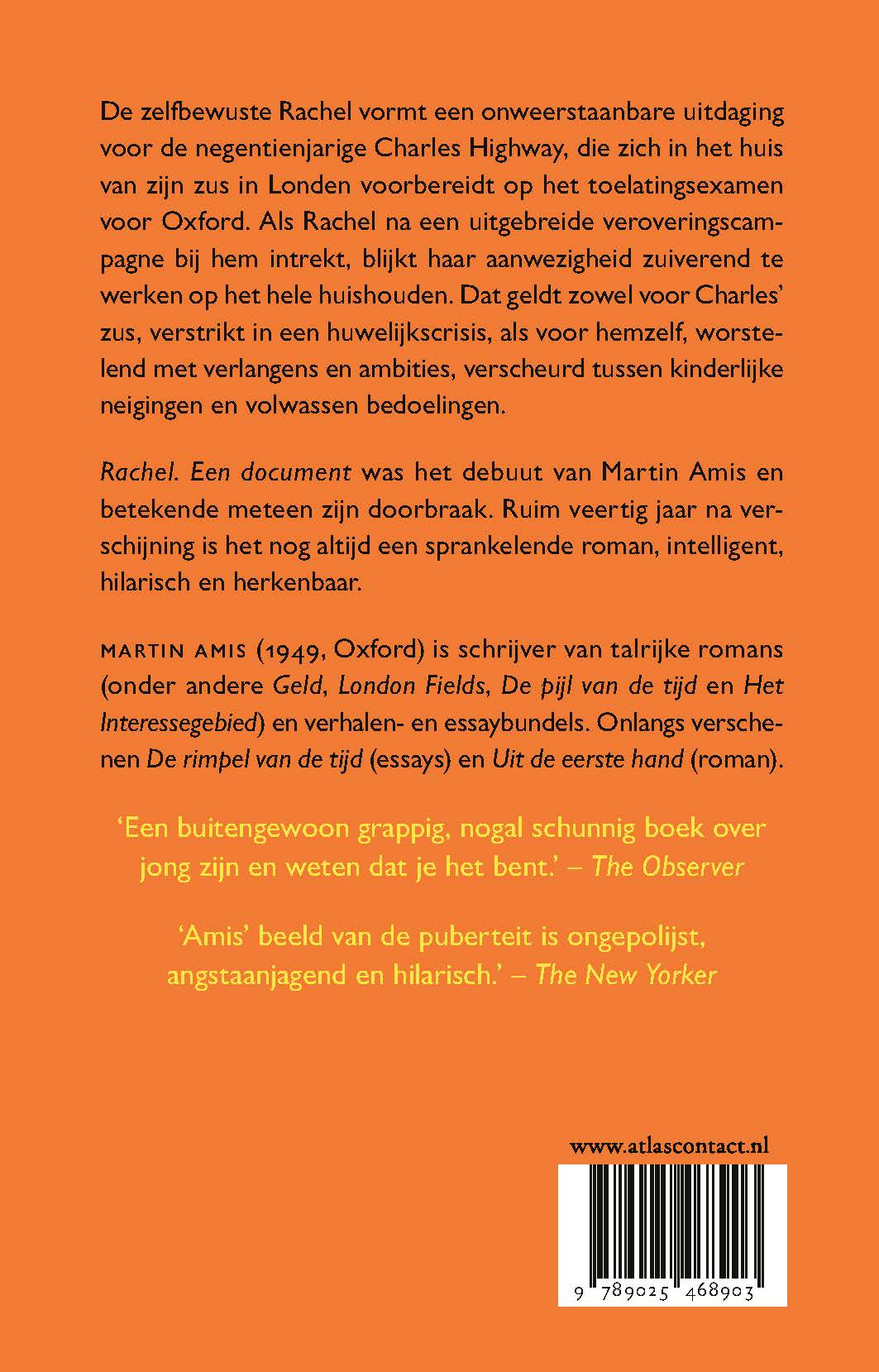 Achterkant van Rachel, een document