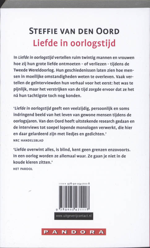 Achterkant van Liefde in oorlogstijd