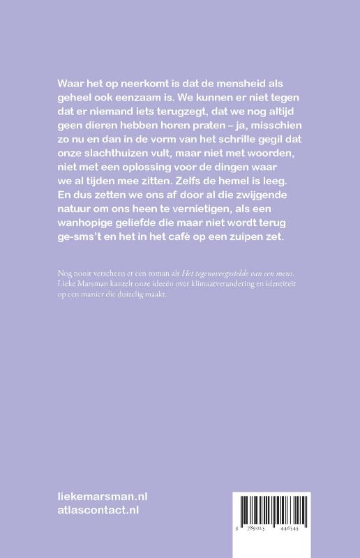 Achterkant van Het tegenovergestelde van een mens