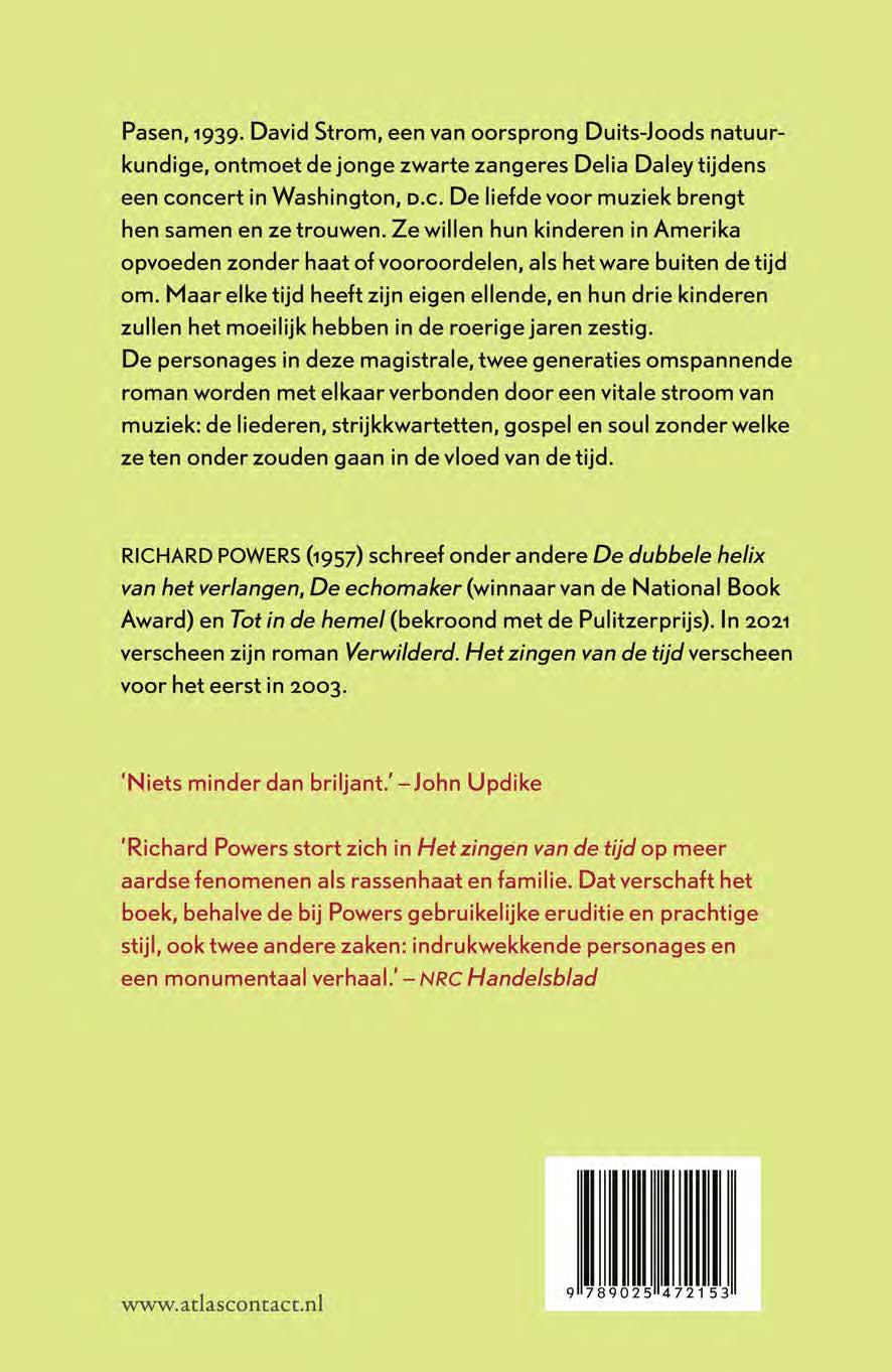 Achterkant van Het zingen van de tijd