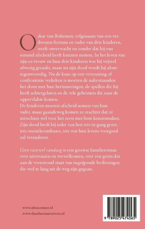 Achterkant van Geen vaarwel vandaag