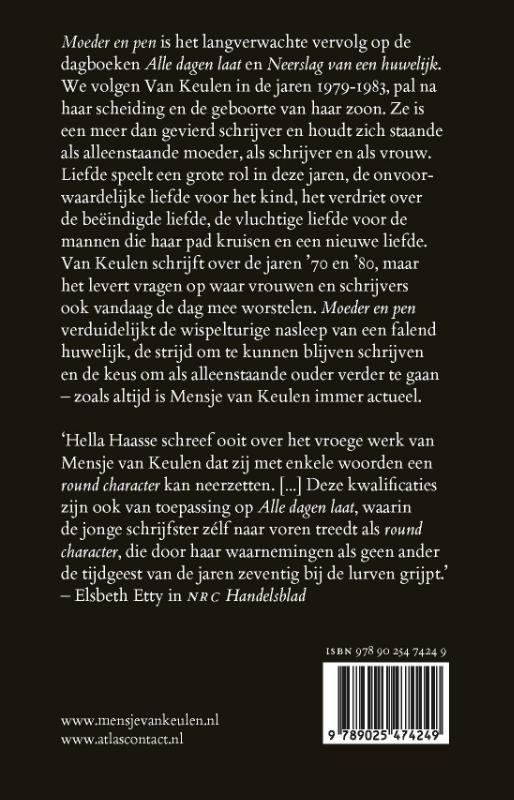 Achterkant van Moeder en pen