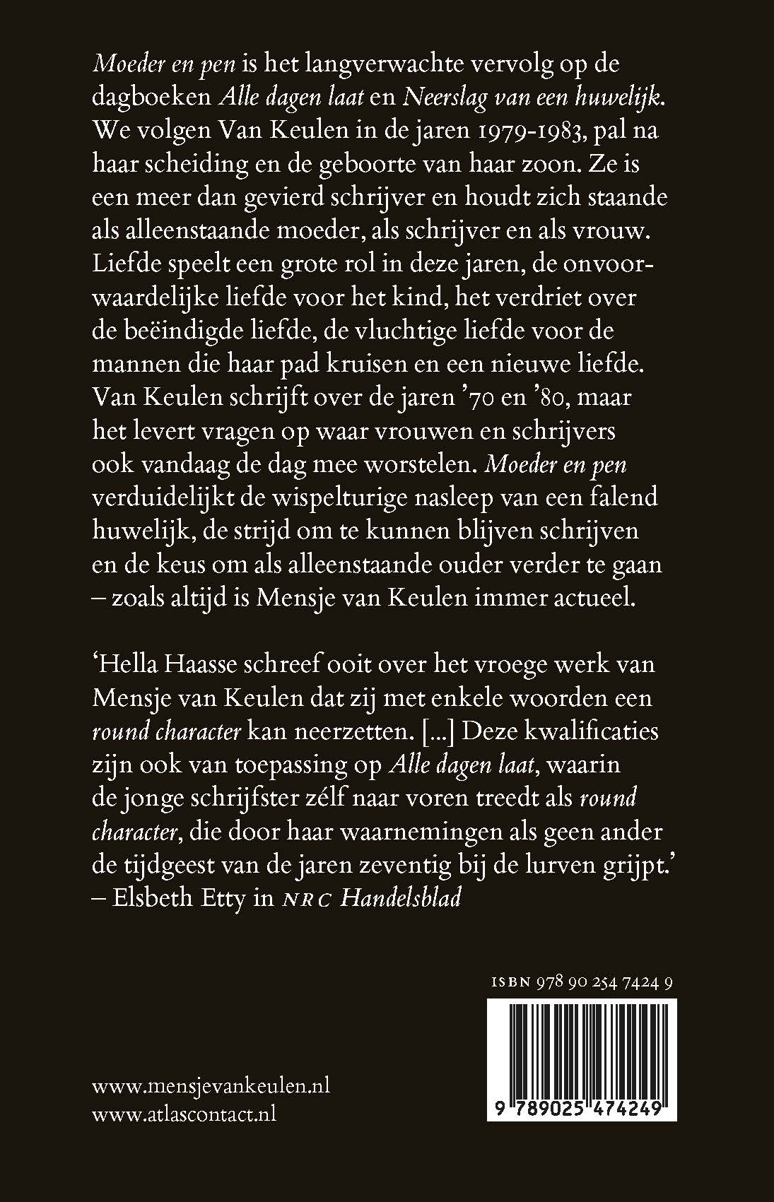 Achterkant van Moeder en pen