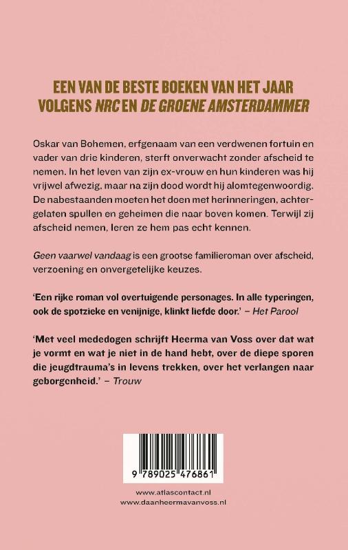 Achterkant van Geen vaarwel vandaag