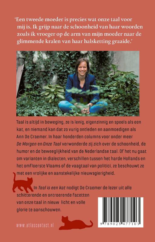 Achterkant van Taal is een kat