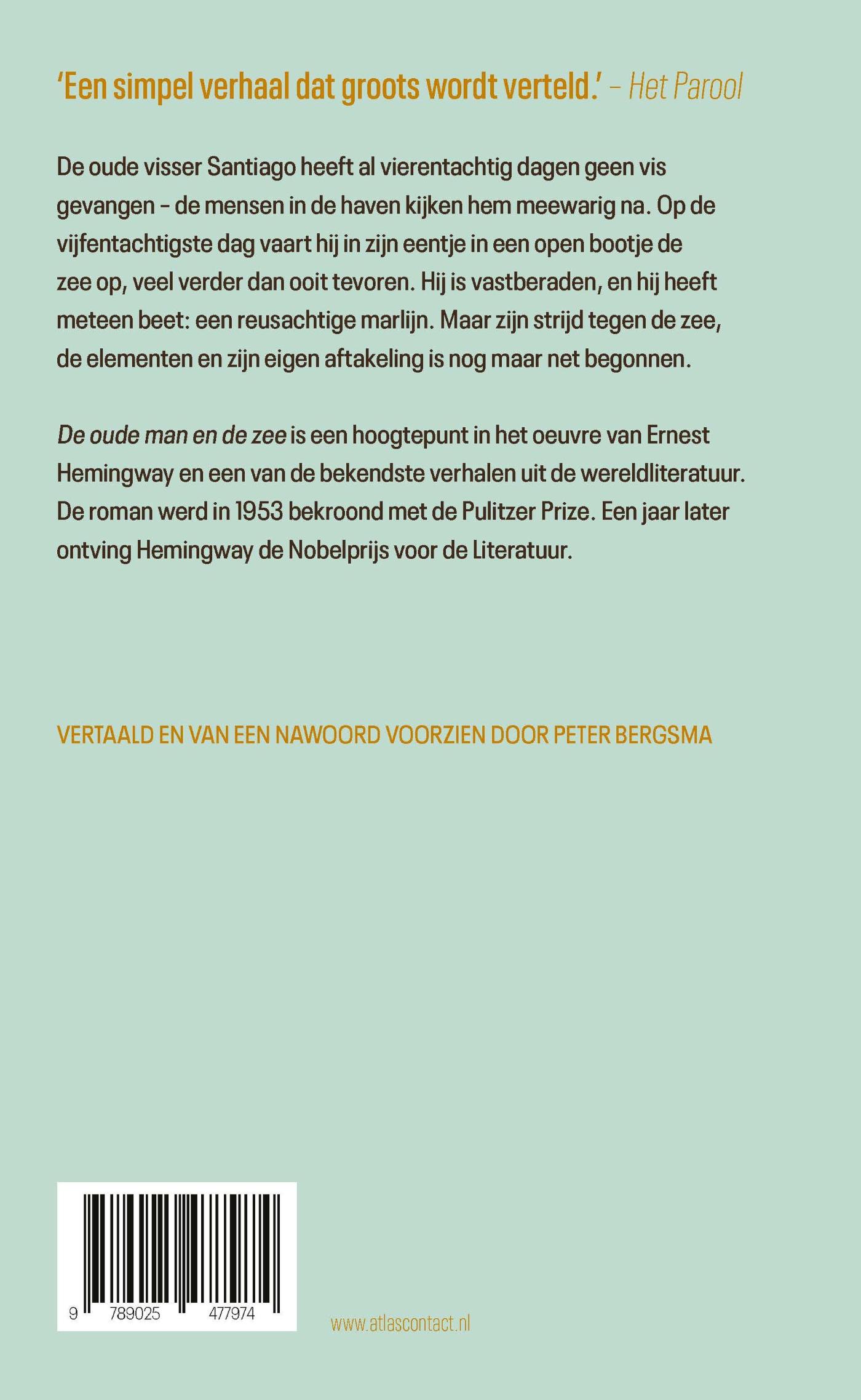Achterkant van De oude man en de zee