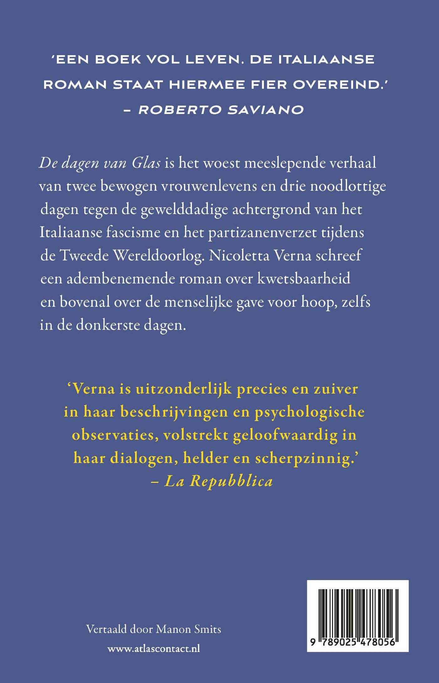 Achterkant van De dagen van Glas
