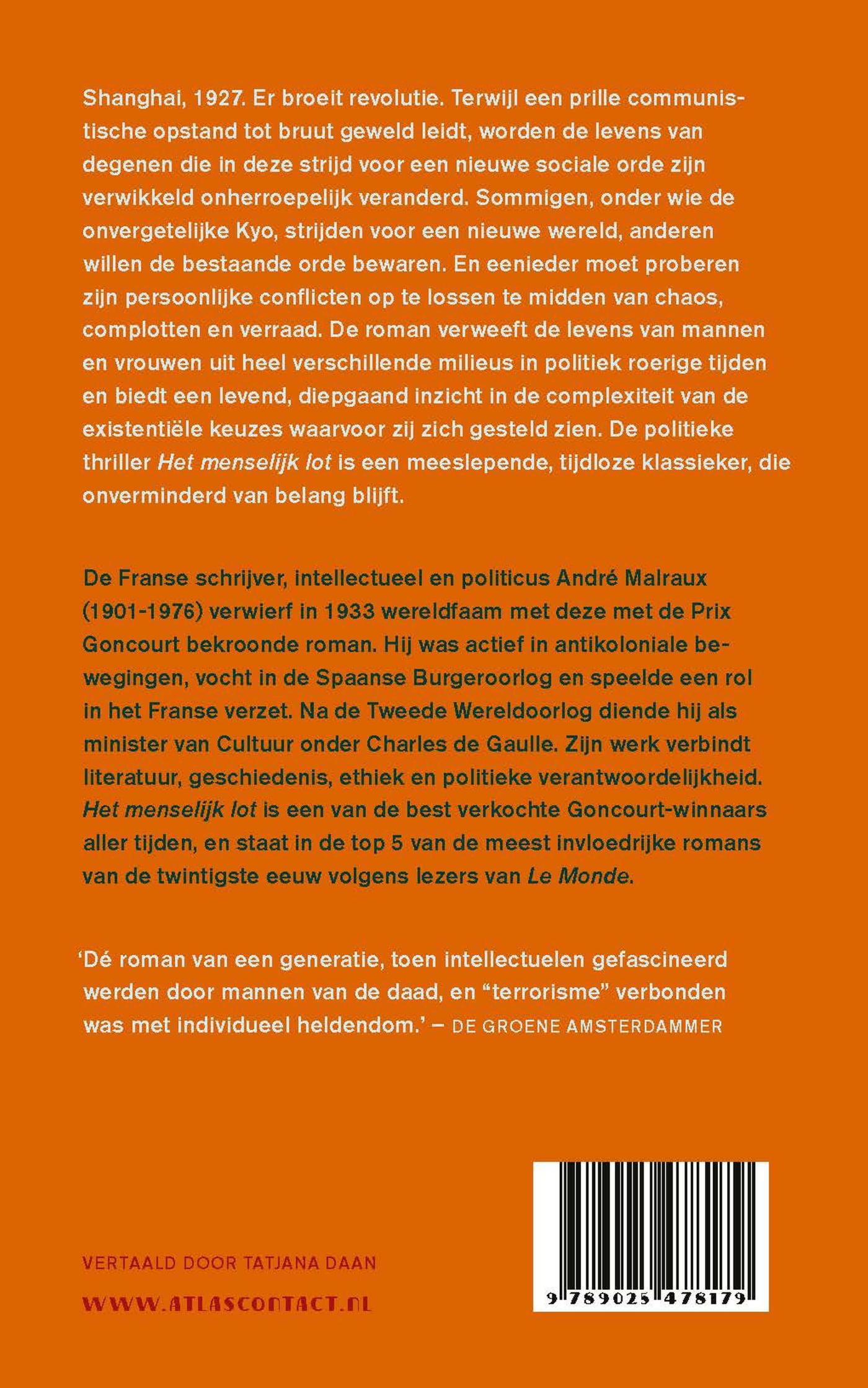 Achterkant van Het menselijk lot