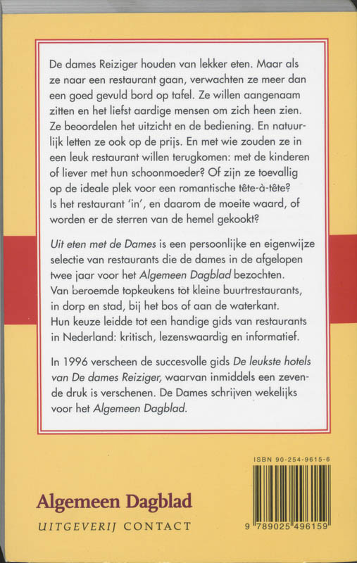 Achterkant van Uit eten met de Dames Reiziger