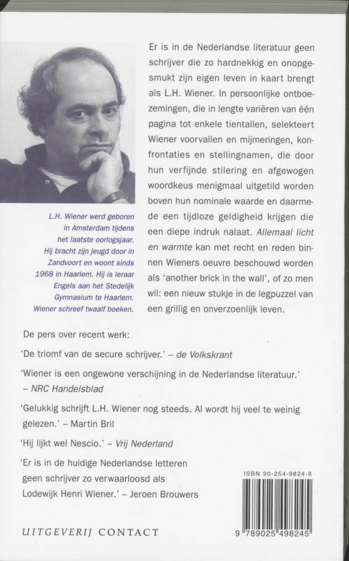 Achterkant van Allemaal licht en warmte