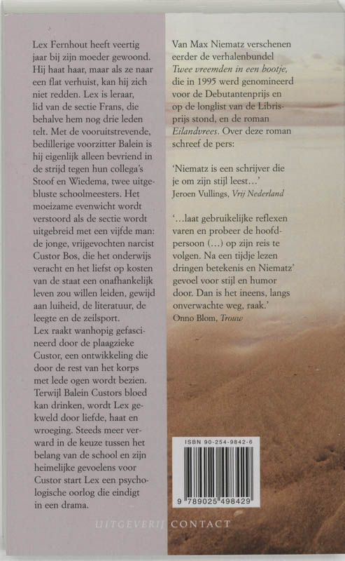 Achterkant van Op de leegte