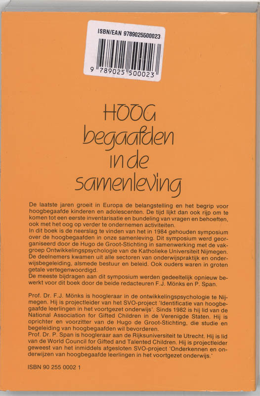 Achterkant van Hoogbegaafden in de samenleving