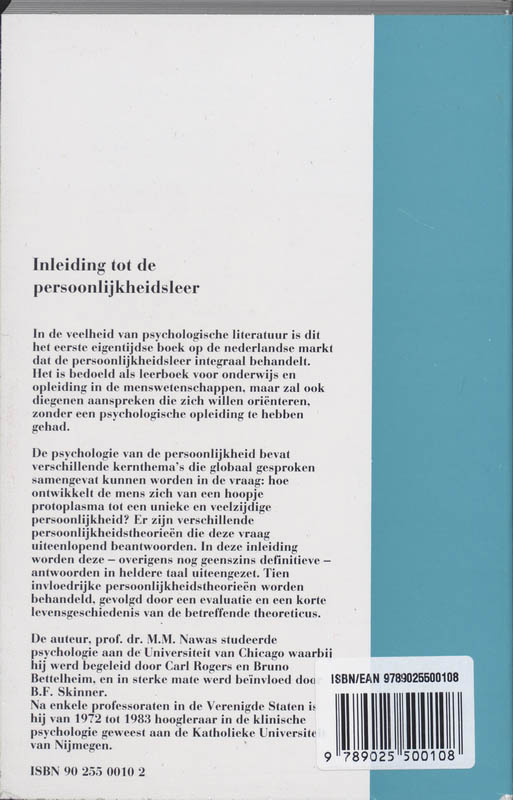 Achterkant van Inleiding tot de persoonlijkheidsleer