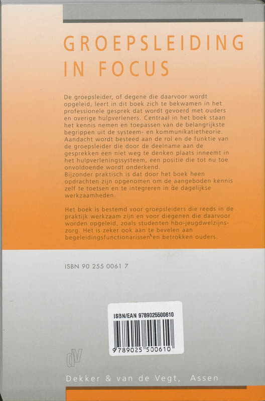 Achterkant van Groepsleiding in focus