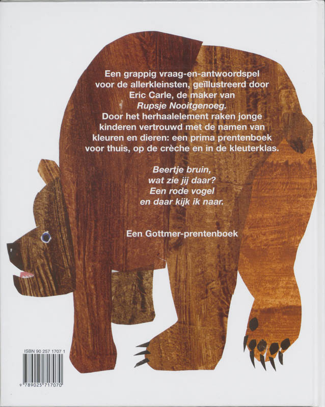 Achterkant van Beertje Bruin, wat zie jij daar?