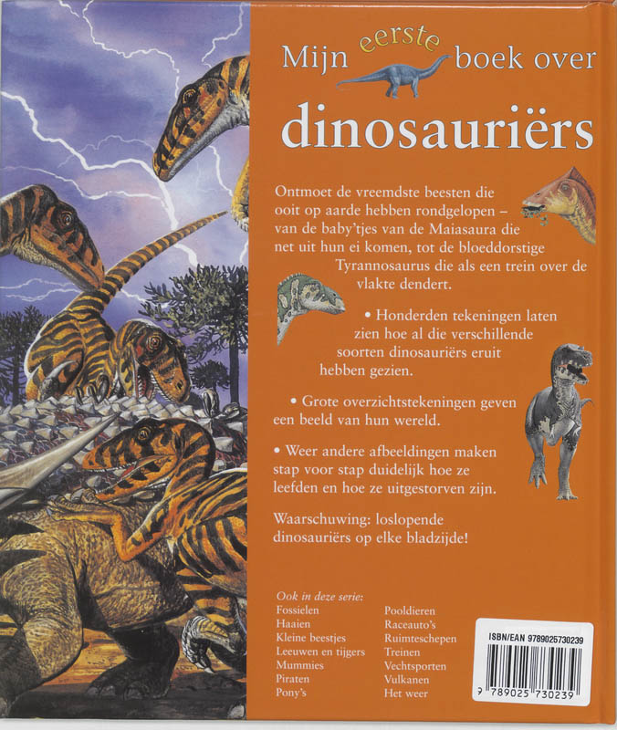 Achterkant van Mijn eerste boek over dinosauriers