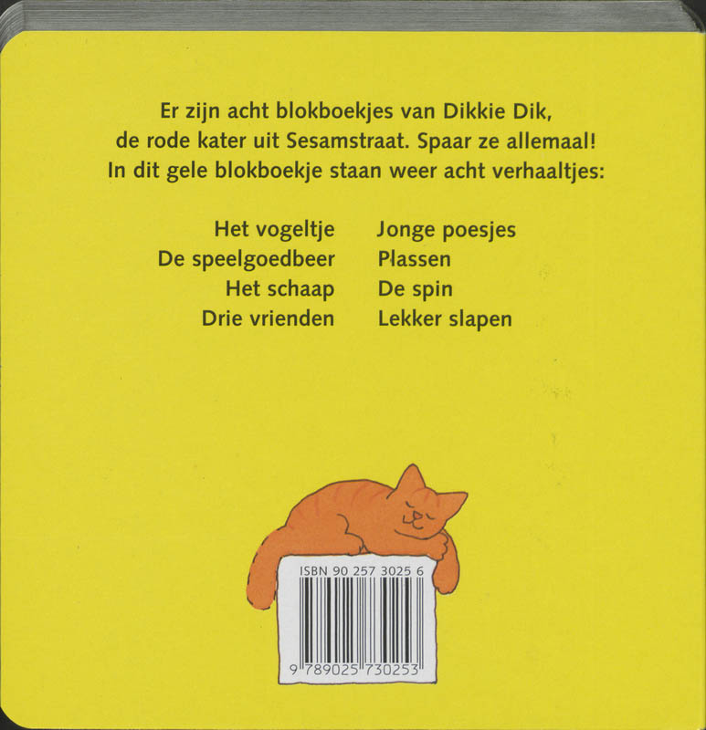 Achterkant van Het gele blokboekje