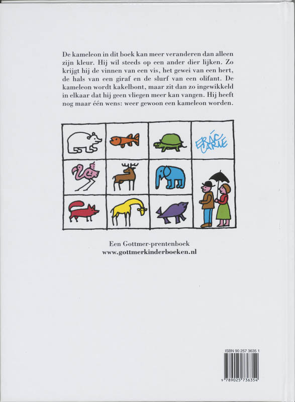 Achterkant van De kakelbonte kameleon
